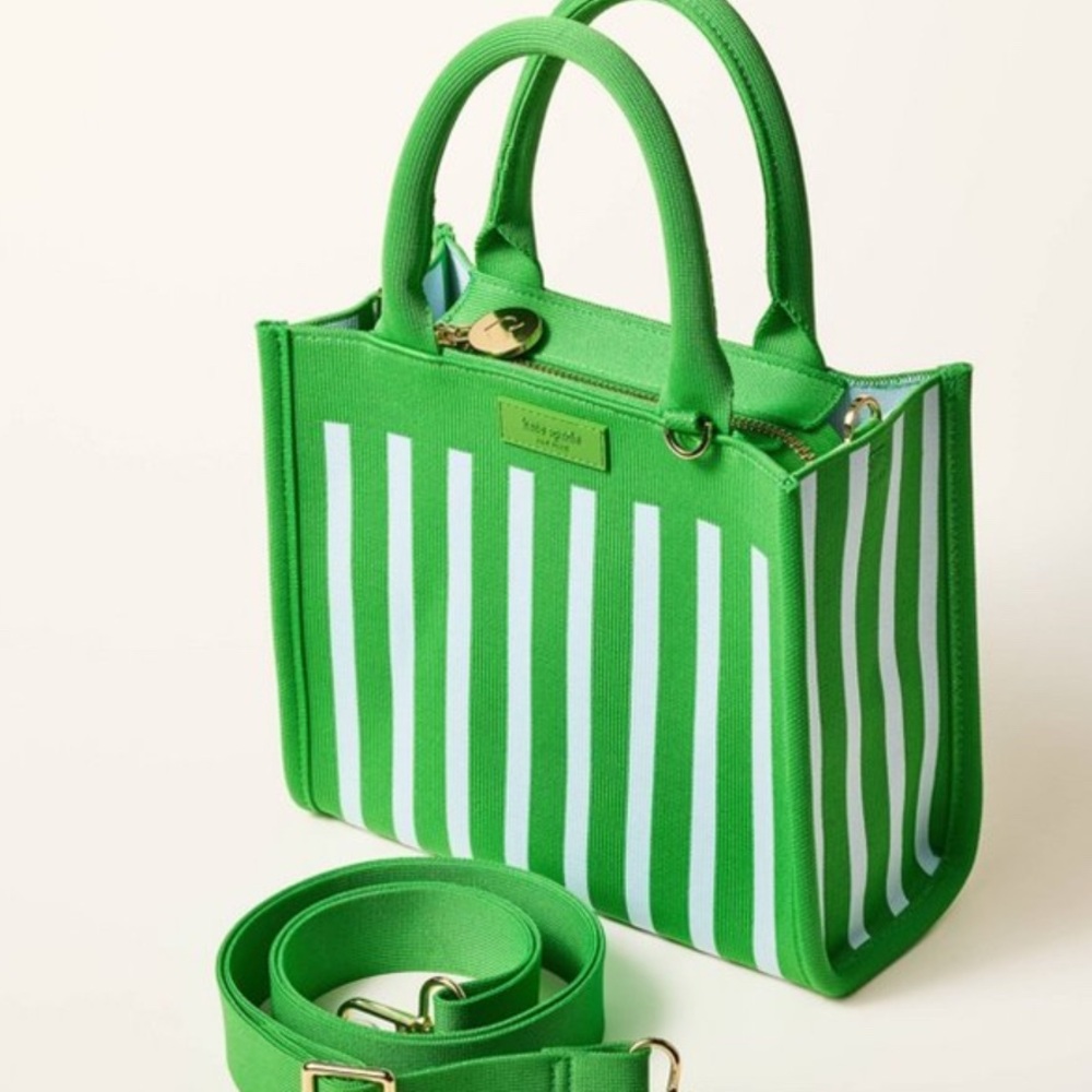 Kate Spade x Target Stripe Knit Crossbody Bag — Green/Blue Woven Shoulder Bag, R - Picture 4 of 4